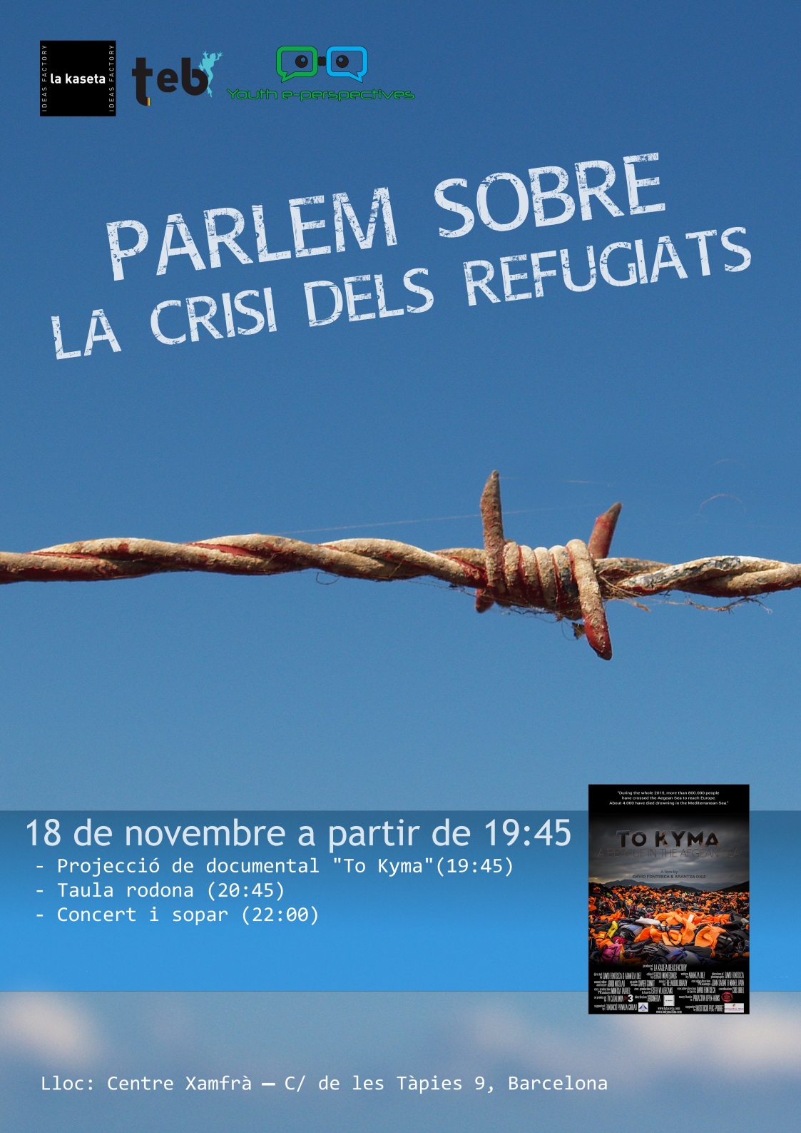 Cartell. Parlem sobre la crisi dels refugiats.