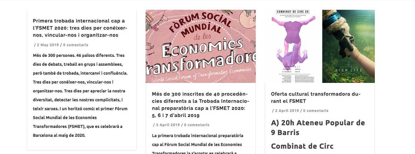 Web Fòrum Social Mundial de les Economies Transformadores