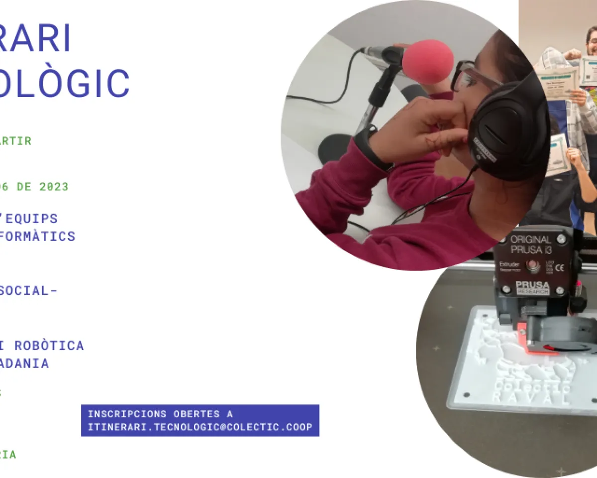 Bànner de l'Itinerari Tecnològic amb tota la informació sobre temàtiques i formes d'inscripció.